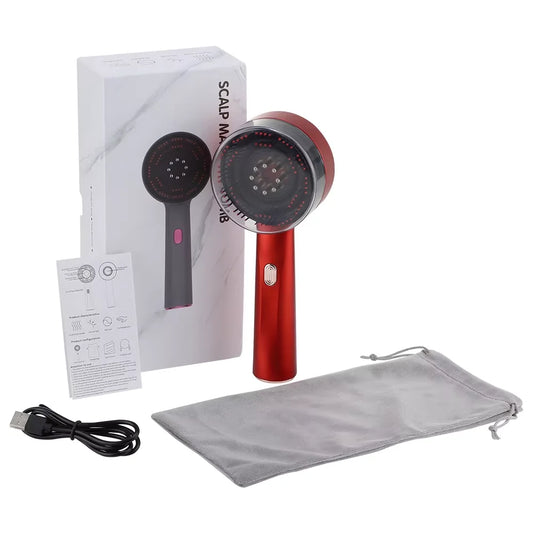 3 Modes Electric Massage Comb Vibration Red Light Therapy Hair Growth Massage Scalp Brush anti Hair Loss Liquid Oil Applicator
